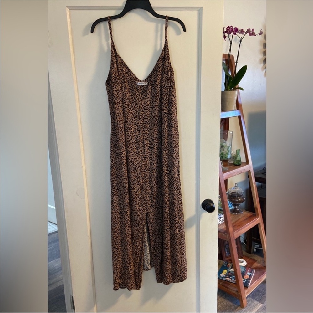 Reformation Women's Bates Animal Leopard Print
Slip Long Dress Size 24